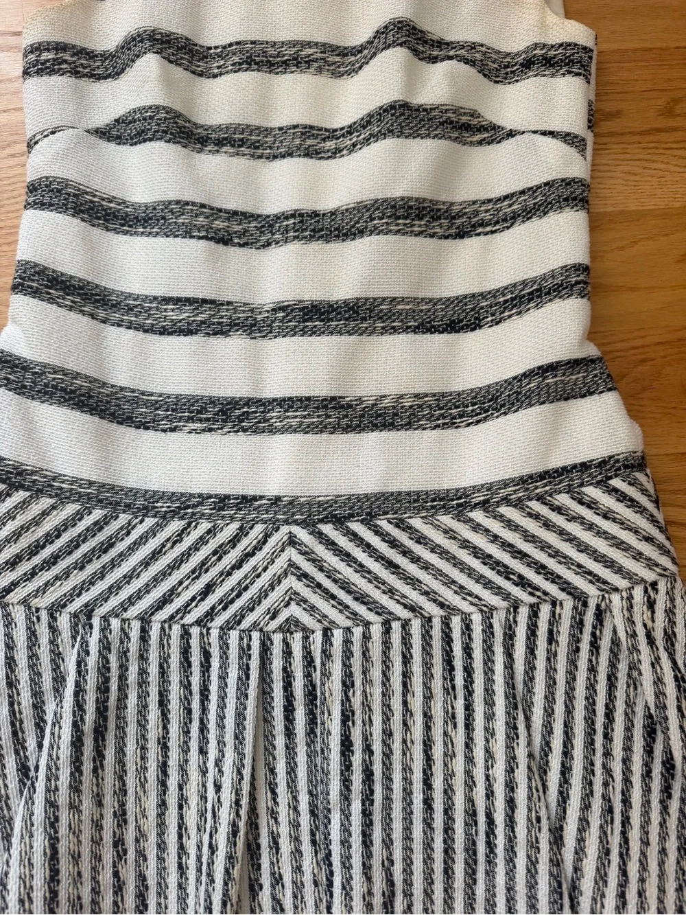 J. Crew Black and White Textured Shift Dress